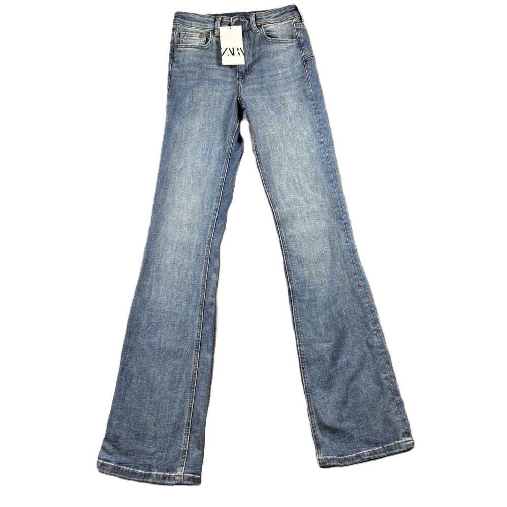 Zara Women Jeans NEW Non-Distressed Bootcut Denim Medium Wash Size 4 Tall P206
